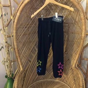FLOWERS BY ZOE black sweatpants with stars